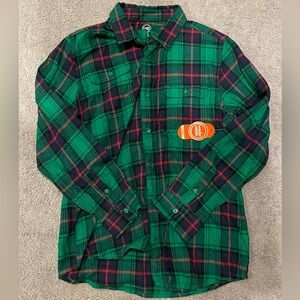 NWT Wonder Nation Green and Navy Plaid Casual Shirt size 14-16